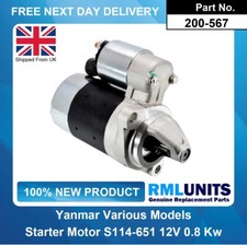 Starter Motor for Diesel Kipor Generator KAMA, Fits Suntom, Yanmar  S114-414