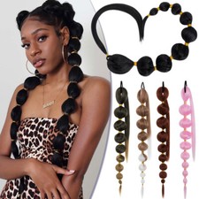 Bubble Braids Ponytail Long Pony Tail Hair Extensions 100 Real Thick As Human H