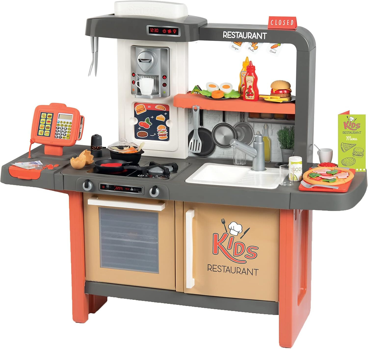 Smoby Kids Restaurant, Kinderrestaurant mit vielen Spielbereichen und Kochplatte