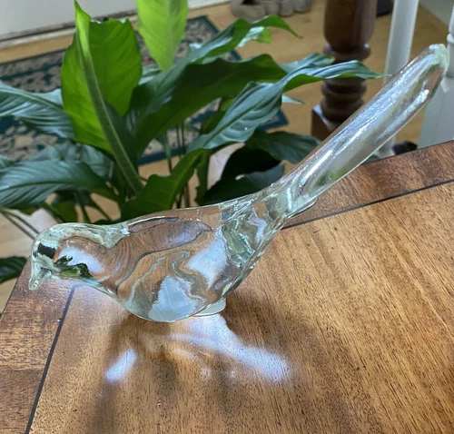 Fenton Art Glass Clear Bird Of Happiness Figurine Paperweight robin cardinal