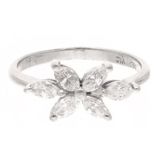 18Carat White Gold 0.80ct Diamond Butterfly Cluster Ring (Size L) 7mm Widest