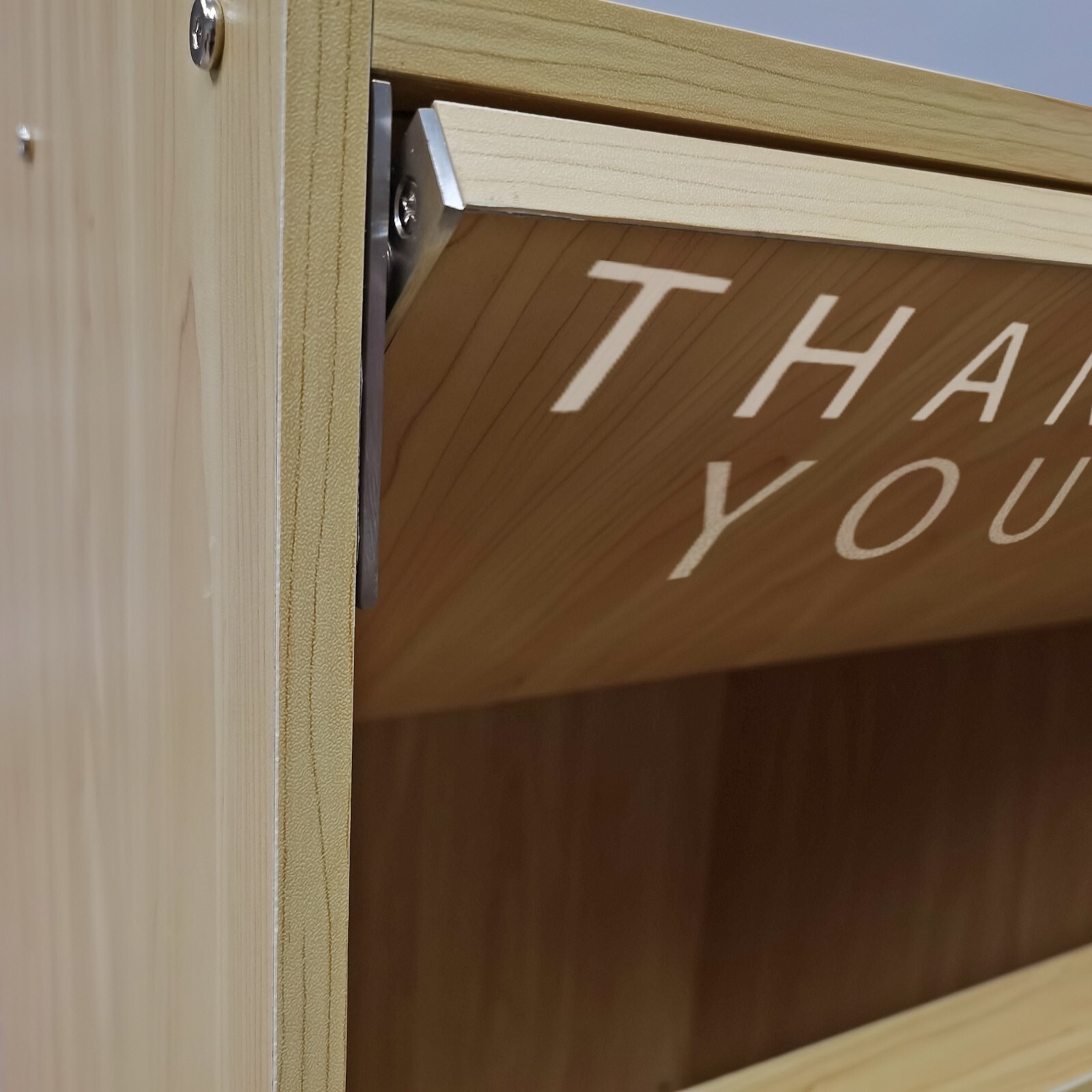 20X20X39" Maple Wood MDF Restaurant Fast Food Trash Bin Receptacle Enclosure