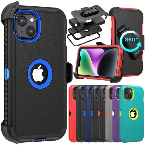 Funda resistente a prueba de golpes para iPhone 14 Plus 14 Pro 14 Pro Max + clip para cinturón - Imagen 1 de 36