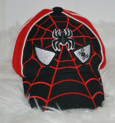 Spiderman Hat Baseball Cap Adjustable Red Black White Marvel San Lee Kids Size