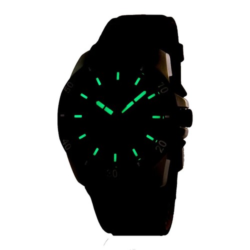 Luxmark Herrenuhr 44mm - 100M WR, orange und schwarzes Zifferblatt, leuchtend, Saphir K1 - Bild 6 von 6