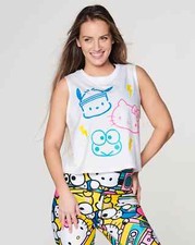 Zumba X Hello Kitty  Friends Tank Top - White  XS S M L XL  Free Ship 