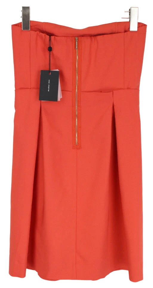 Robe Bijou COP COPINE Femme (EU) 38 Sans Manches Épaules Nues Plissée Mini Rouge - Photo 2/4