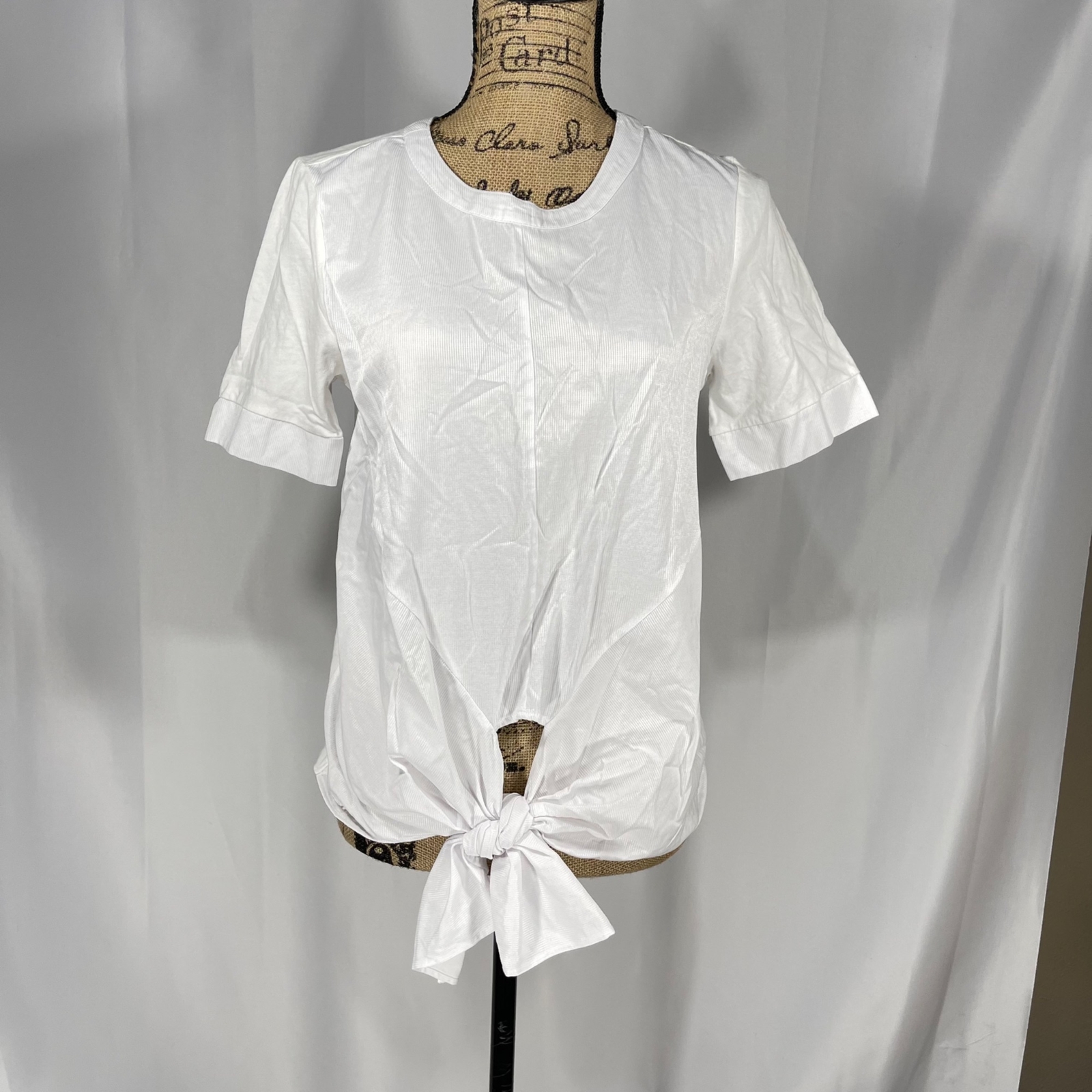 Redherring Knot Front Basic White Tee Size 16 - image 1