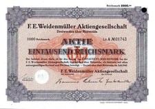 6 verschiedene Papier/Zellstoff  RM-Aktien 02 bitte Bilder beachten