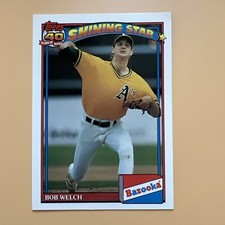 1991 Topps Bazooka Bob Welch Shining Star # 3 Oakland Athletics