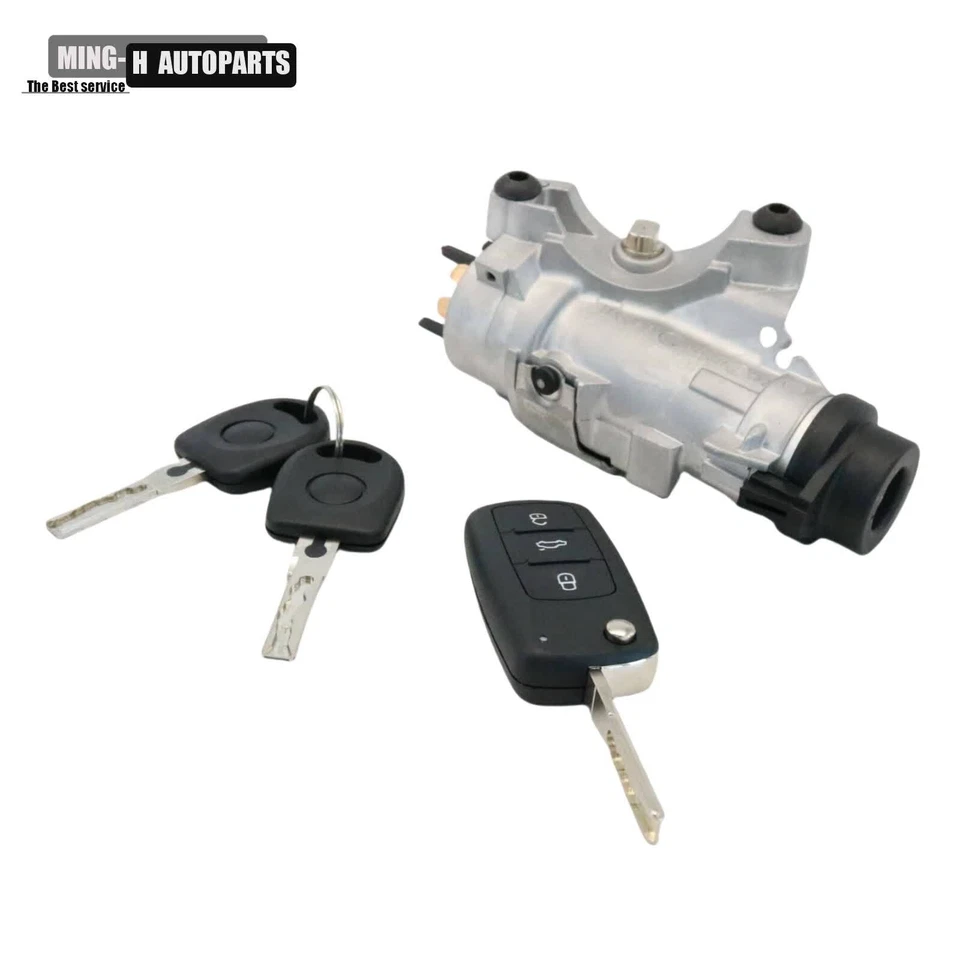 Conjunto de cilindro de bloqueo de encendido con carcasas de llave para Audi 98-09 A4 4B0905851P Foto 3 de 4