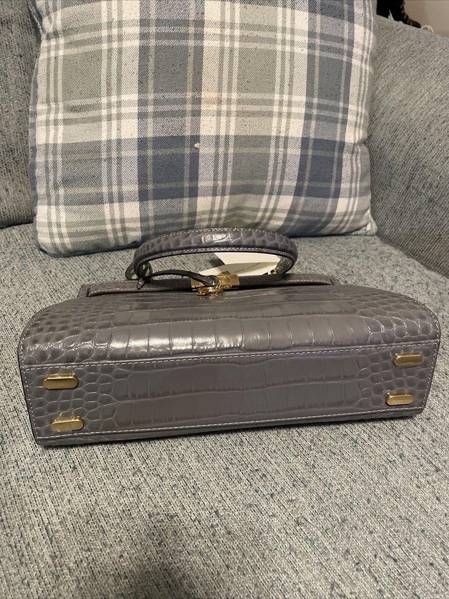 TORY BURCH Lee Radziwill Embossed Small Bag 75311 Zinc MSRP