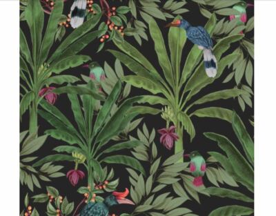 Rasch Textil Tapete Vlies Paradise 139190 Grün Schwarz Anthrazit Dschungel