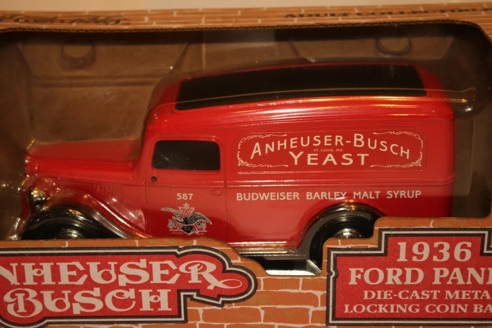 Ertl Anheuser Busch 1936 Ford Panel Truck Bank, diecast en caja Foto 2 de 4