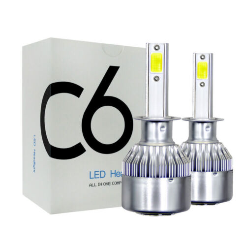 Pair C6 H1/H3/H4/H7/H11/H13 Car LED Headlights Kits COB Bulbs Lamp 6000K 12000LM - Afbeelding 1 van 77