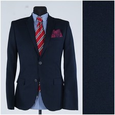 Mens Dark Blue Blazer 36R UK Size H&M Sport Coat Designer Jacket