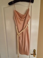 TopShop Pink Silk Slip Dress w/ Rope Belt