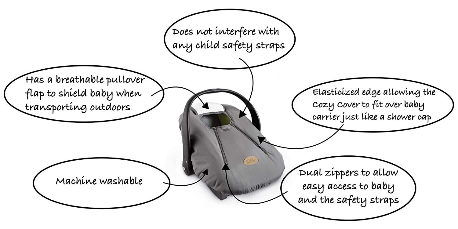 Cozy Cover Infant Carrier Cover Premium Charcoal eBay