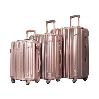 kensie Women's Alma Hardside Spinner Luggage,Expandable, Rose Gold