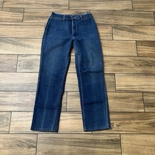 Vintage Lee Womens Size 16 USA Made High Rise Straight Leg Blue Jeans