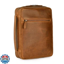 LEATHER VILLAGE Handmade Vintage Leather Bible Cover for Men and Women - Larg