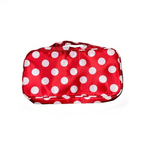 Lug RED Polka Dot Freight Box Front Clear Zip Storage Pouch Bag Case - NWT - Picture 2 of 5