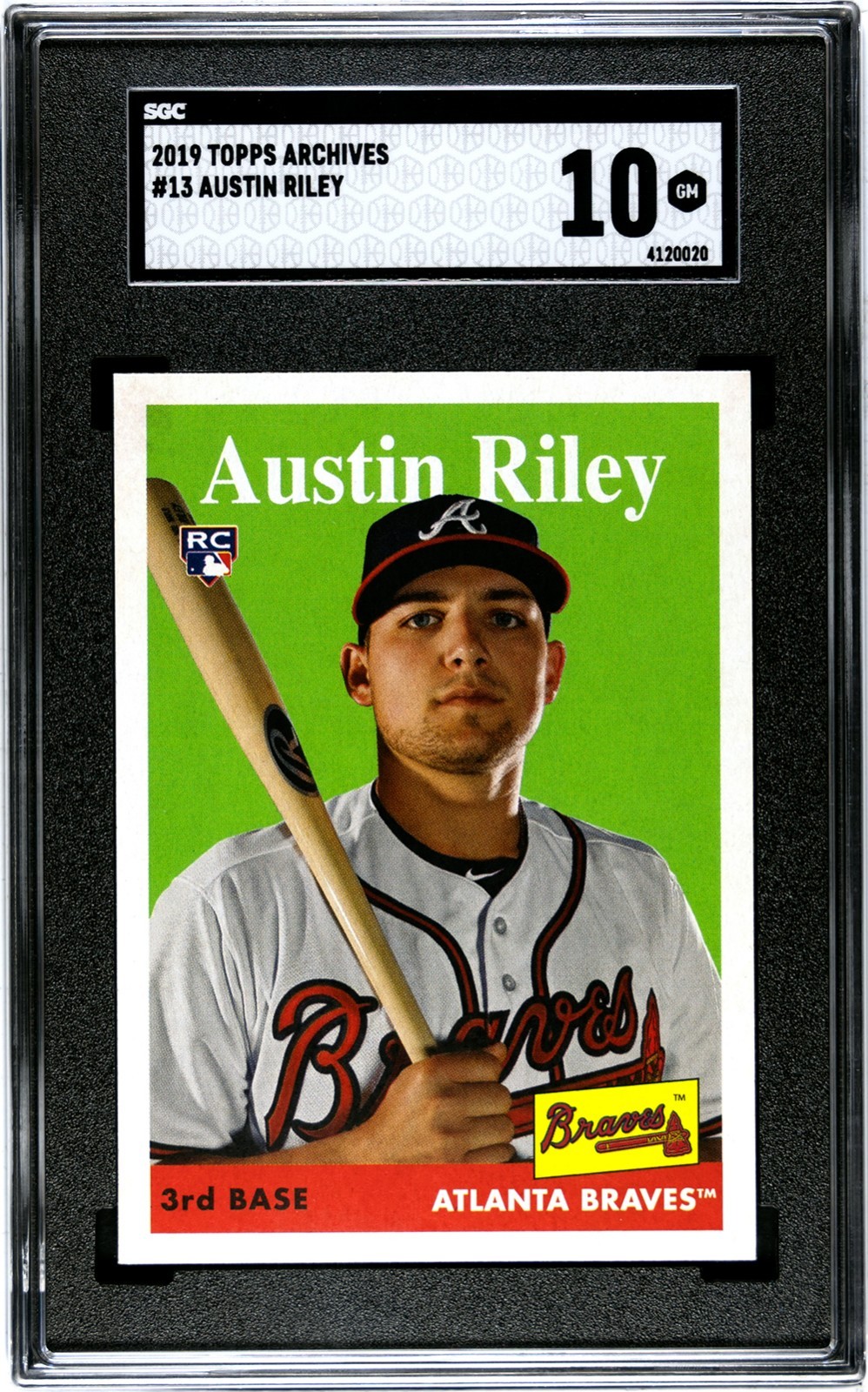 2019 Topps Archives #13 Austin Riley RC SGC 10 Gem Mint