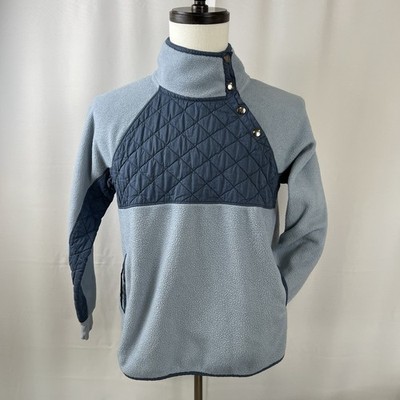 Abercrombie and Fitch Jacket Womens Small Blue Sherpa Snap Up Pullover