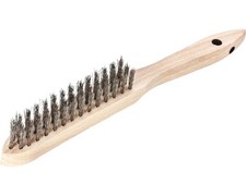 Handb&uuml;rste Edelstahldraht gewellt 3-reihig