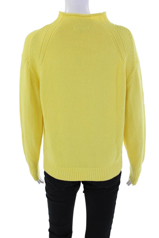 Suéter Top Pullover Cuello Alto Tejido Algodón 525 America Mujer Amarillo Talla S Foto 3 de 4