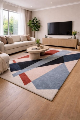 #ad Modern Abstract Living Room Rug – Hand Tufted Rug in 100% New Zealand Wool $2020.00