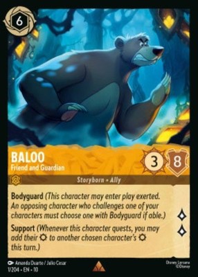 Baloo-Friend and Guardian 1/204 COLD FOIL Whispers in the Well Disney Lorcana