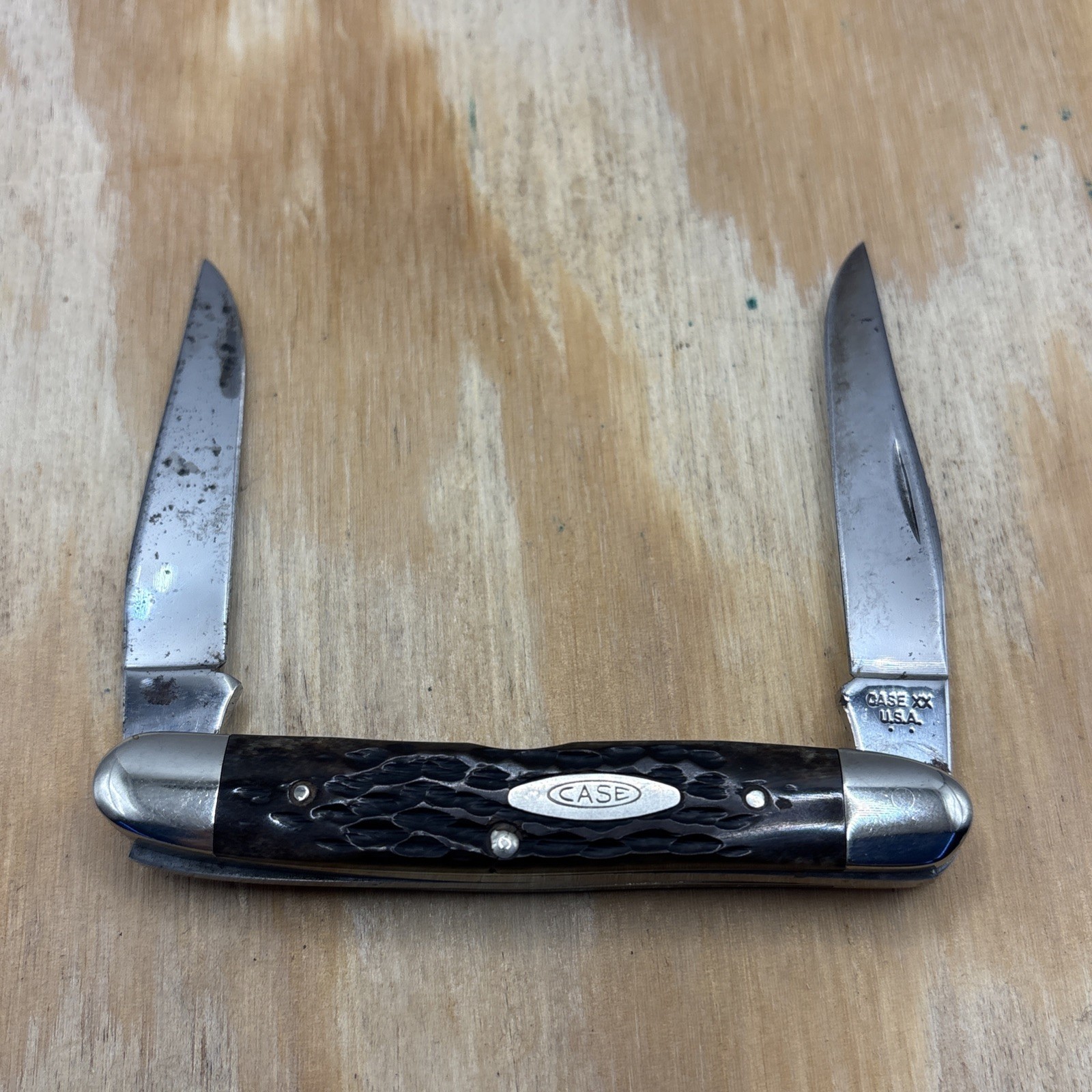 Vintage Case XX 2 Dot 1978 Pretty Bone Muskrat 2 Blade Pocket Knife