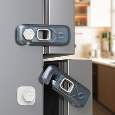 2 Pack Child Safety Fridge Lock Adhesive Freezer Cabinet Drawer Lock Clear