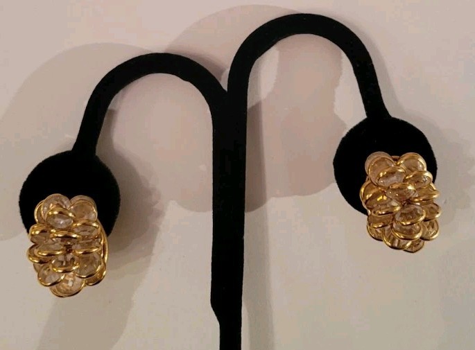 Large Bezel Set Crystal Cluster Stud Earrings - image 3