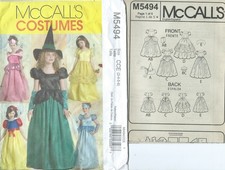 M 5494 sewing PATTERN Princess COSTUME Aurora Belle Snow White Cinderella UNCUT