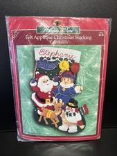 NEW Bucilla CELEBRATION Felt Embroidery Christmas Stocking Santa CUTE Kit 84188