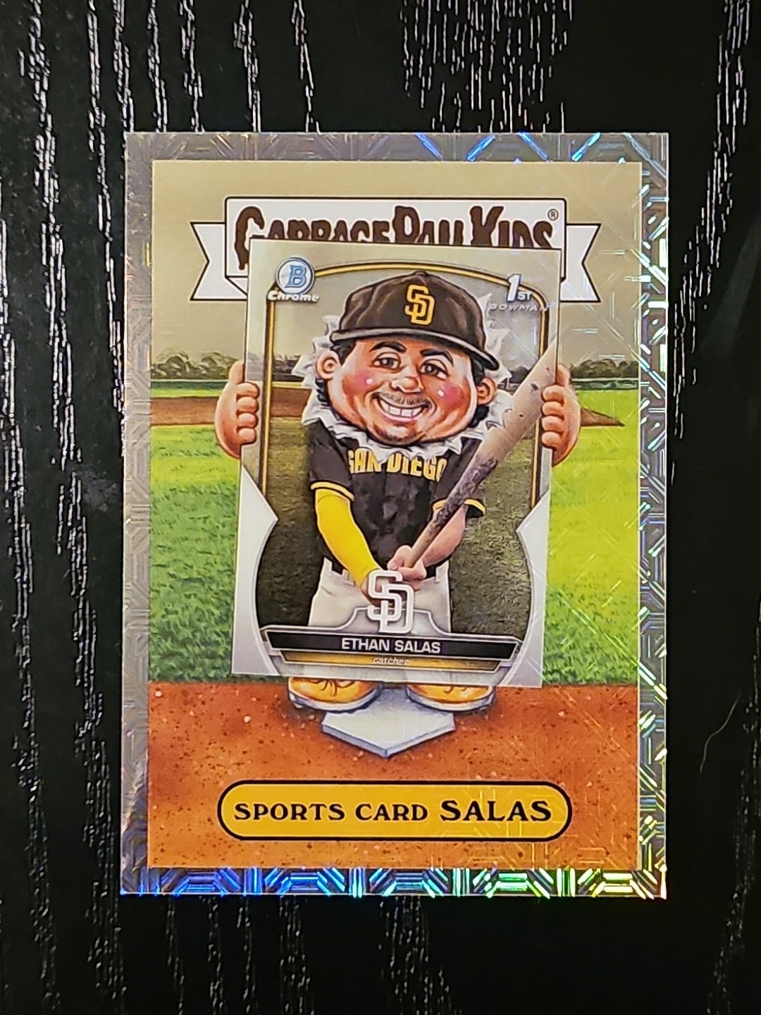 2024 Bowman Chrome Baseball Ethan Salas Rookie Garbage Pail Kids Mojo Refractor
