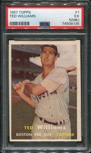 1957 Ted Williams Topps #1 Boston Red Sox PSA 5 (MK) EXCELLENT