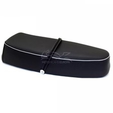 Selle Nisa Noire Pour Piaggio Vespa Sprint PX LML + Serrure Avec Bord Blanc