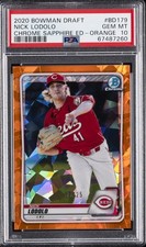 2020 BOWMAN DRAFT CHROME SAPPHIRE ED ORANGE #BD179 NICK LODOLO 2/25 PSA 10