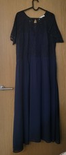 Yours Curve Blue Lace Sweetheart Midi Dress Size 24.