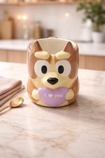 Zak! Cartoon Bluey Hot Chocolate, Coffee Sculpt 3D Mug 13 Oz I Love You -New