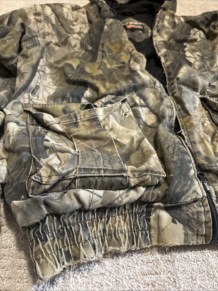Outfitters Ridge Jacket Mens S Camo Bomber Lined Hooded Realtree Hardwoods - Image 2 of 4