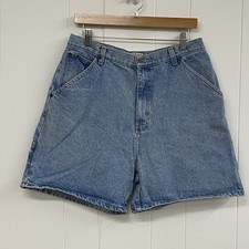 Vintage Bill Blass Mom Shorts Womens 14 Blue Denim Utility High Rise 90's