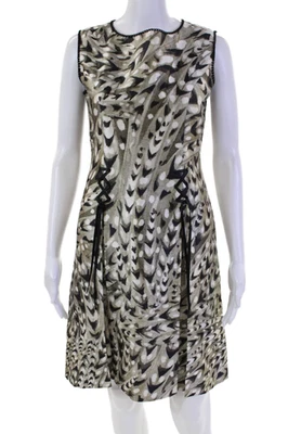 Patricia F Designs Damen ärmelloses Kleid abstrakter Druck Schnürung grau Größe 6 - Bild 1 von 4