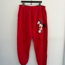 Vintage Disney Catalog Mickey Mouse Red Sweatpants XXL Made in USA