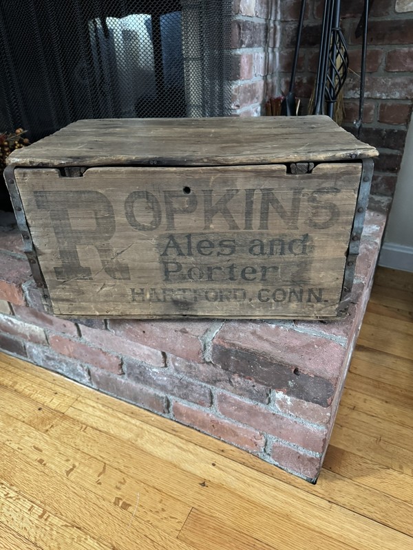 Ropkins Ale & Porter Wood Crate - Hartford CT - Vintage - Rare 1893-1920 Brewery