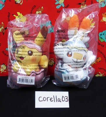 NIP SET Pokemon Center Happy Spring Pikachu Scorbunny Plush 2021 Easter Egg