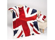 Plaid Cooper Coperta Con Retro Agnellato Pelliccia Disegno Bandiera UK